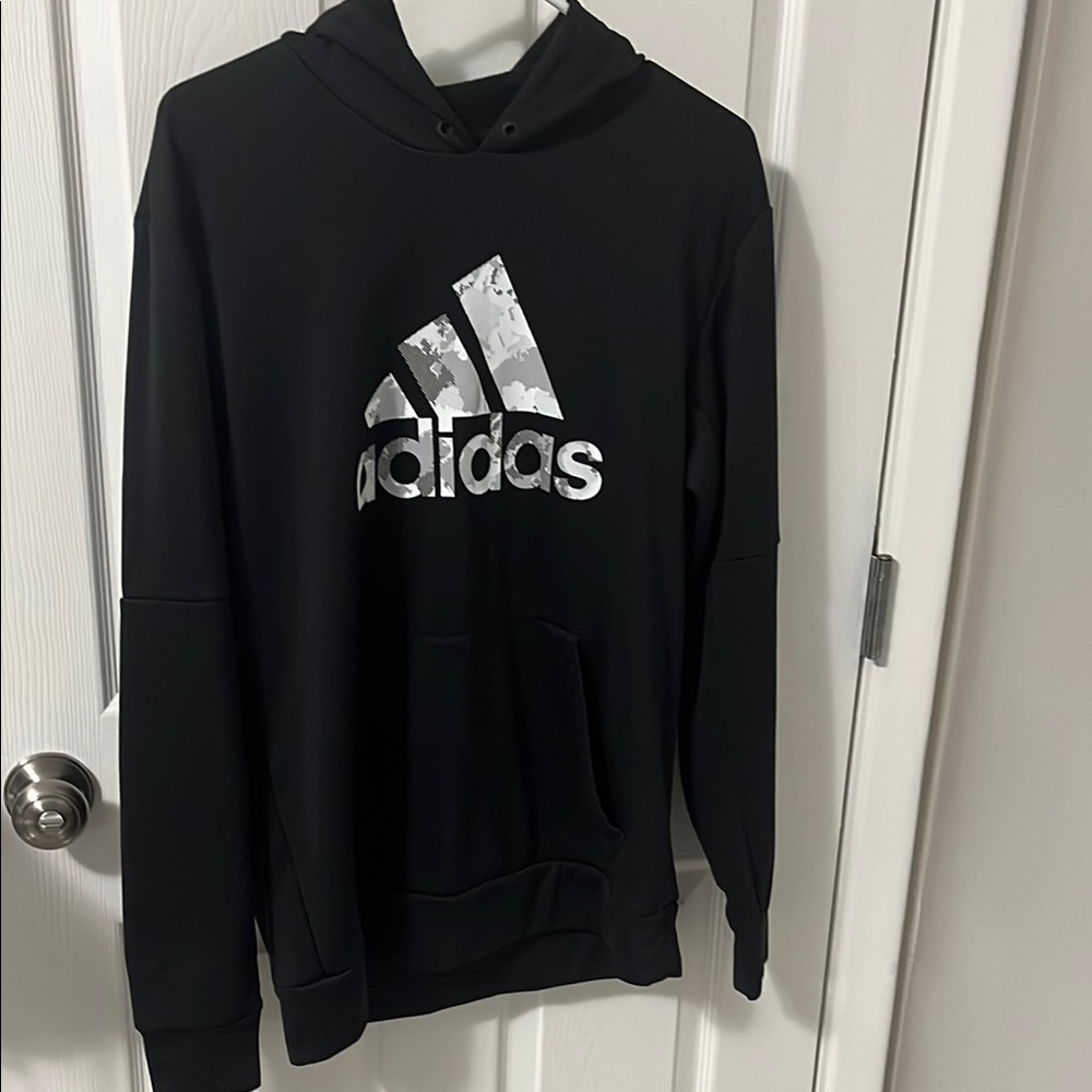 Adidas Black Sweatshirt Iconic Logo Pullover